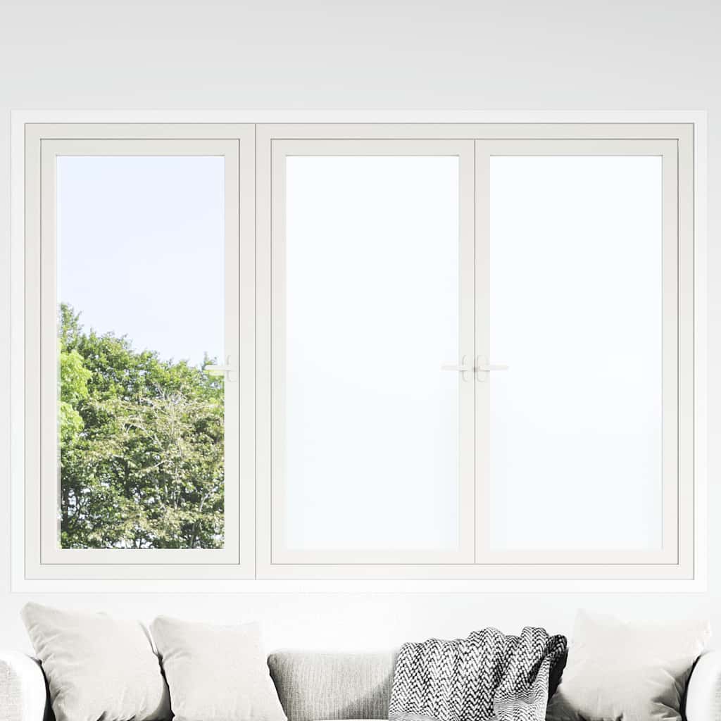 Fensterfolien 3 Stk. Statisch Matt Weiß PVC