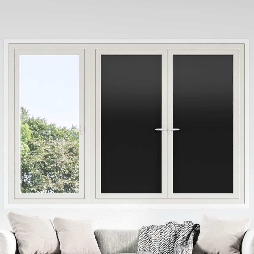 Fensterfolien 3 Stk. Statisch Matt Schwarz PVC