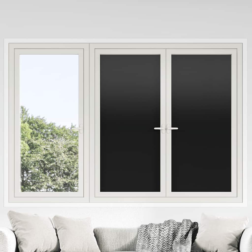 Fensterfolien 3 Stk. Statisch Matt Schwarz PVC