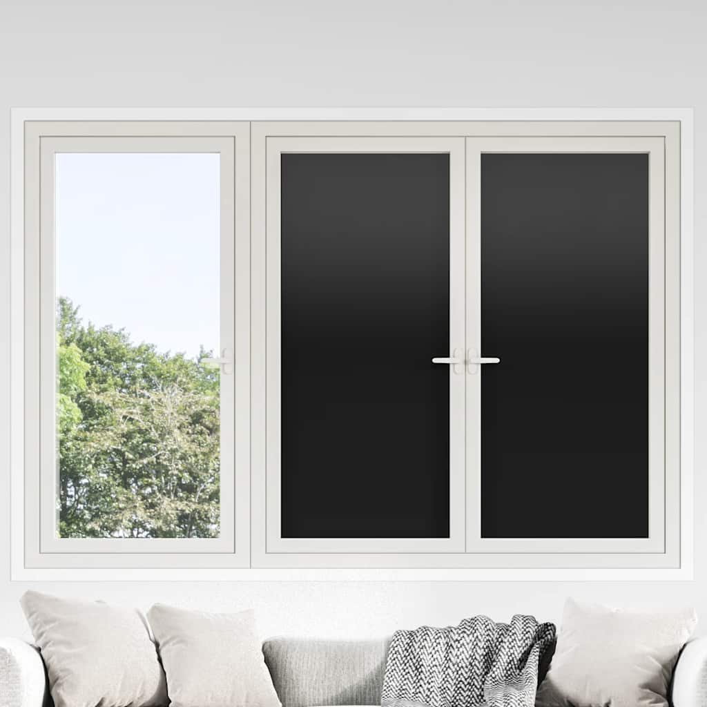 Fensterfolien 5 Stk. Statisch Matt Schwarz PVC