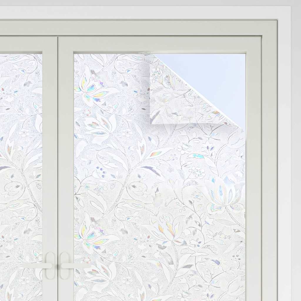 Fensterfolien 4 Stk. Mattes Blumenmuster PVC