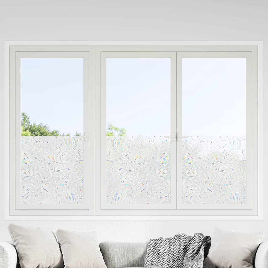 Fensterfolien 4 Stk. Mattes Blumenmuster PVC