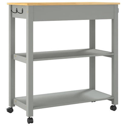 Küchenwagen MONZA 84x40x88,5 cm Grau Massivholz Kiefer