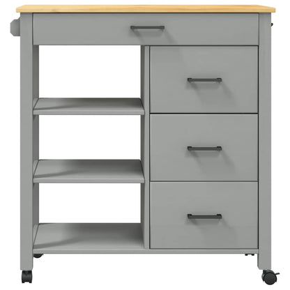 Küchenwagen MONZA 84x40x88,5 cm Grau Massivholz Kiefer