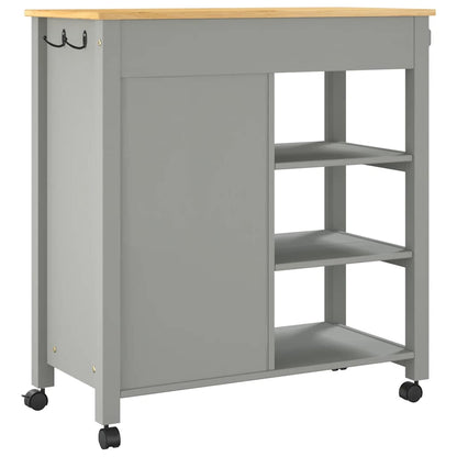 Küchenwagen MONZA 84x40x88,5 cm Grau Massivholz Kiefer