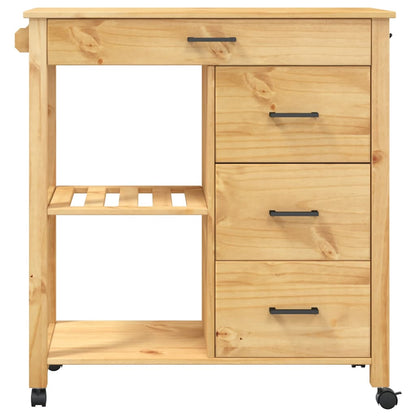 Küchenwagen MONZA 84x40x88,5 cm Honigwachs Massivholz Kiefer