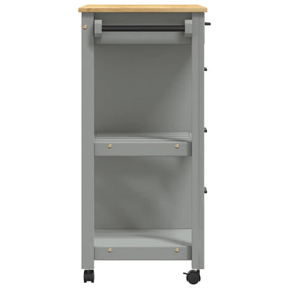 Küchenwagen MONZA 84x40x88,5 cm Grau Massivholz Kiefer