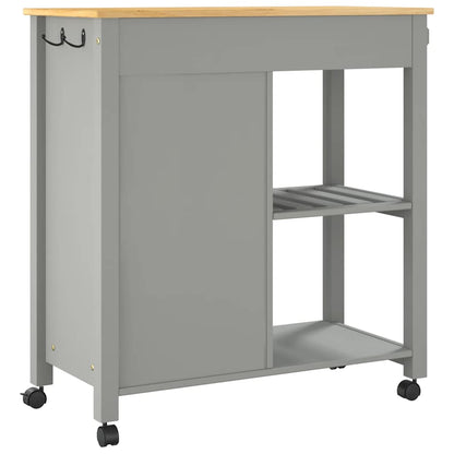 Küchenwagen MONZA 84x40x88,5 cm Grau Massivholz Kiefer