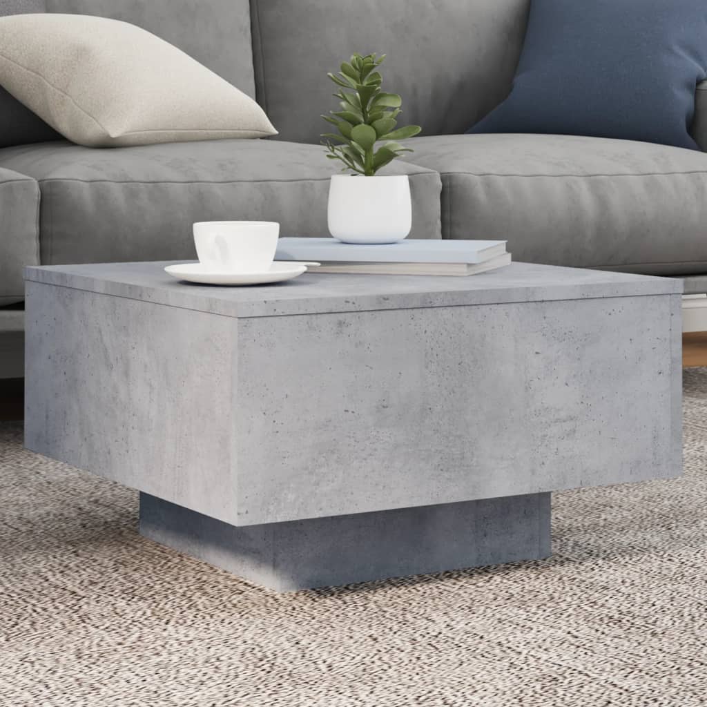 Table basse gris béton 55x55x31 cm en bois