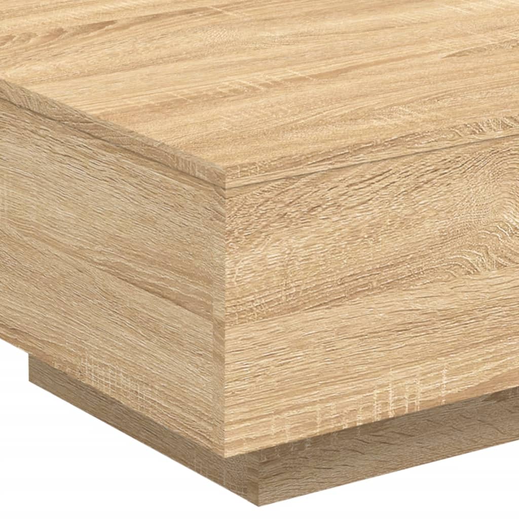 Table basse avec lumières LED Chêne Sonoma 55x55x31 cm