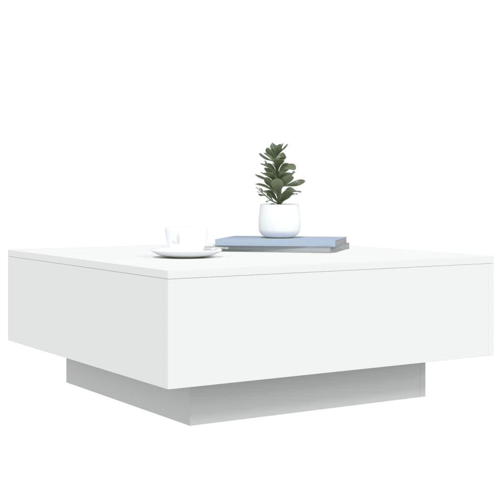 Table basse blanche 80x80x31 cm en bois