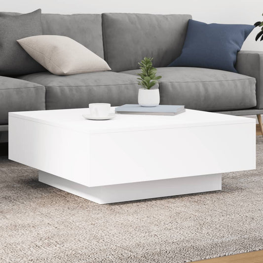 Table basse blanche 80x80x31 cm en bois
