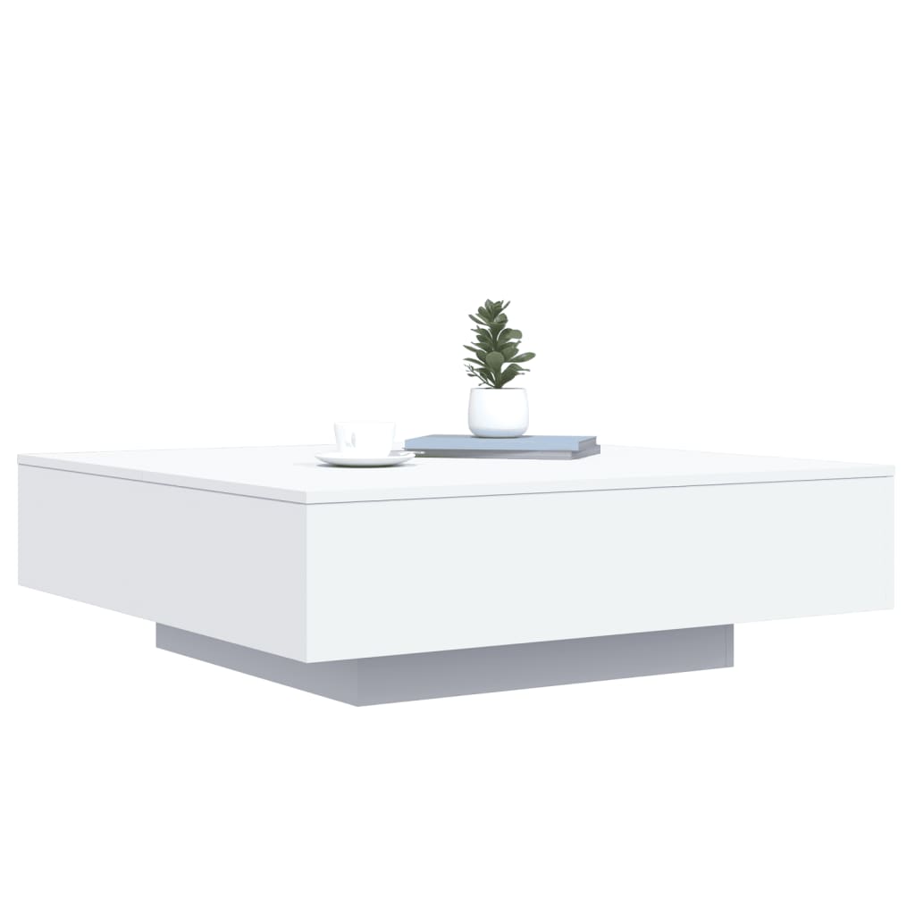 Table basse blanche 100x100x31 cm en bois