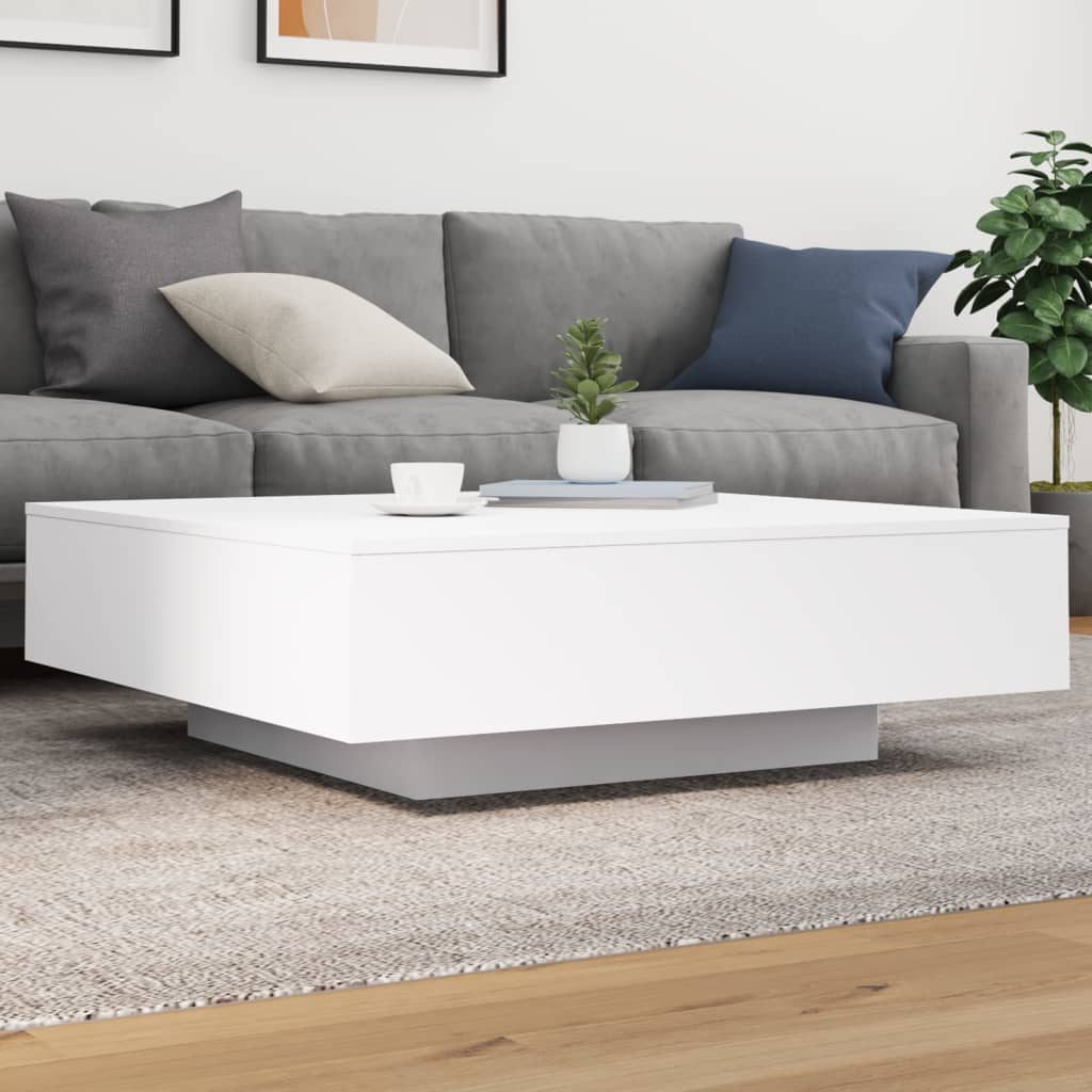 Table basse blanche 100x100x31 cm en bois