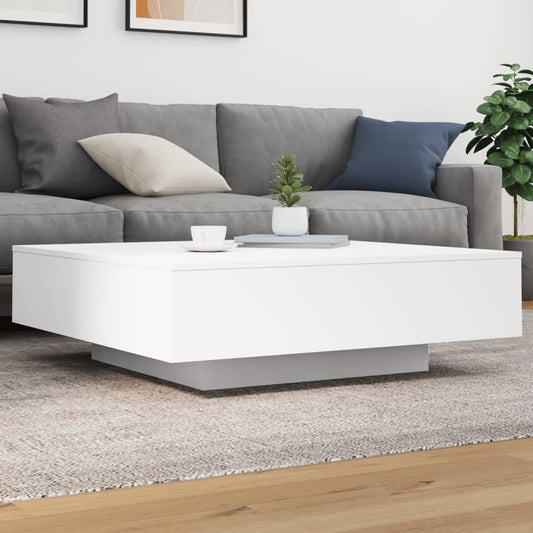 Table basse blanche 100x100x31 cm en bois