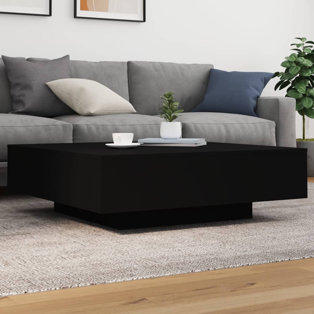 Coffee Table Black 100x100x31 cm Wood Material