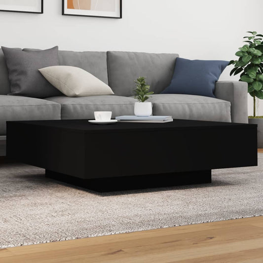 Coffee Table Black 100x100x31 cm Wood Material