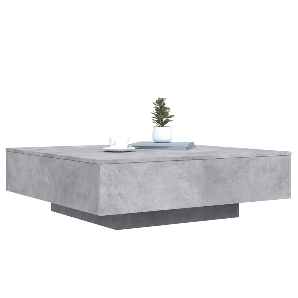 Table basse gris béton 100x100x31 cm en bois