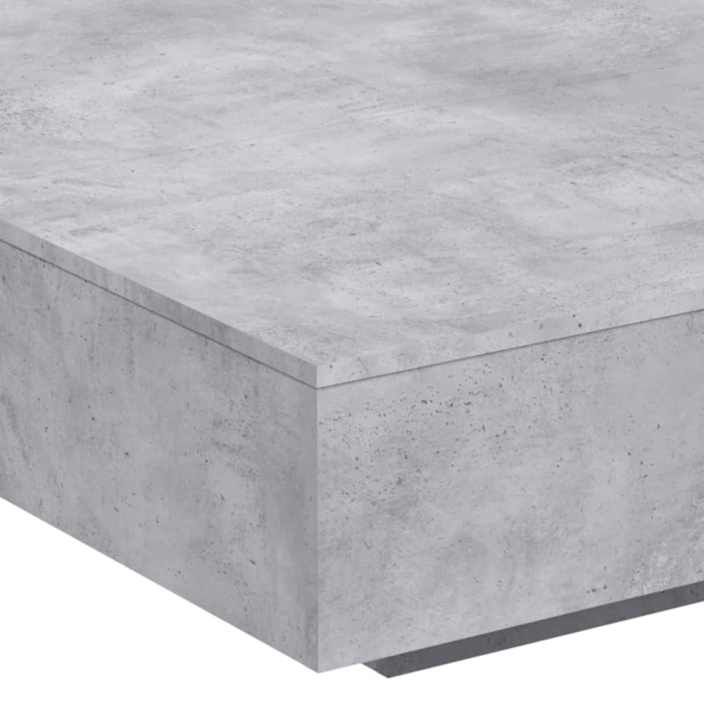 Table basse gris béton 100x100x31 cm en bois