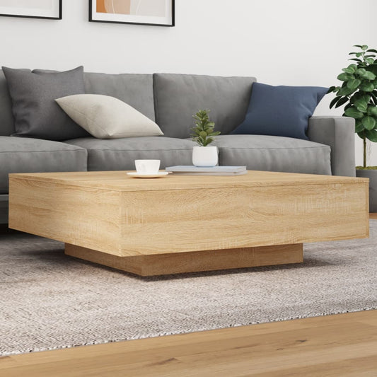 Table basse avec lumières LED Chêne Sonoma 100x100x31 cm