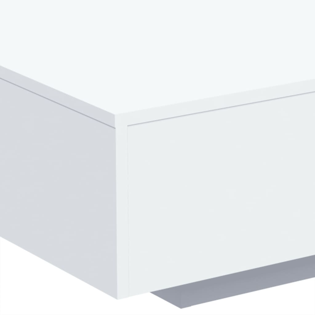 Coffee table with LED lights White 85x55x31 cm