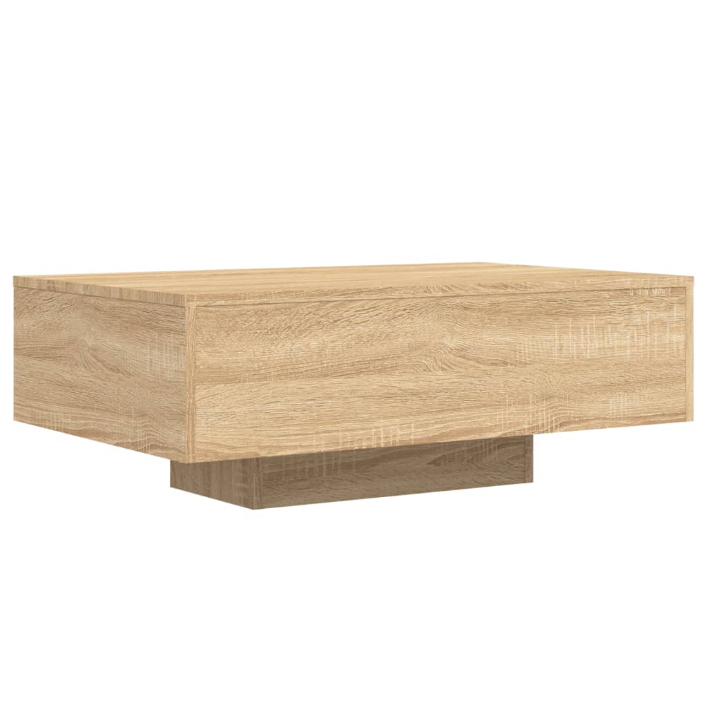 Table basse avec lumières LED Chêne Sonoma 85x55x31 cm