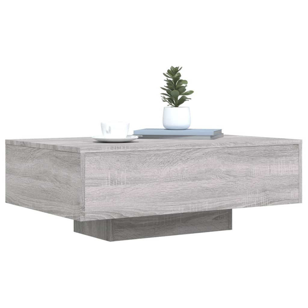 Coffee table with LED lights Gray Sonoma 85x55x31 cm
