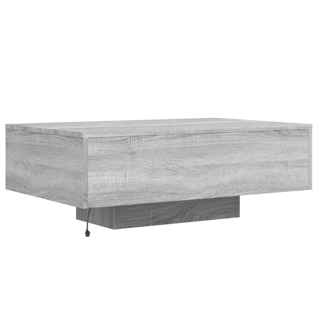 Coffee table with LED lights Gray Sonoma 85x55x31 cm