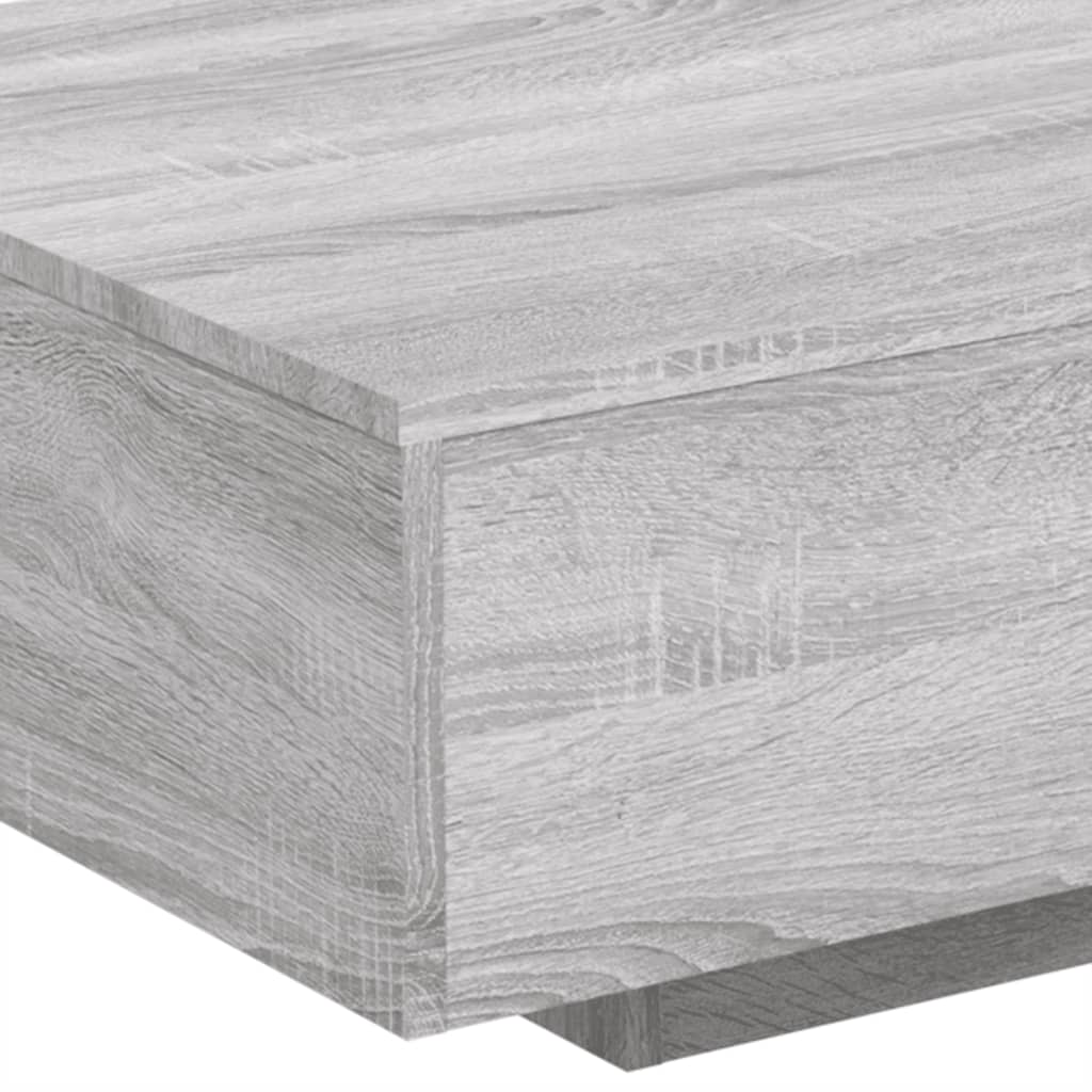 Coffee table with LED lights Gray Sonoma 85x55x31 cm