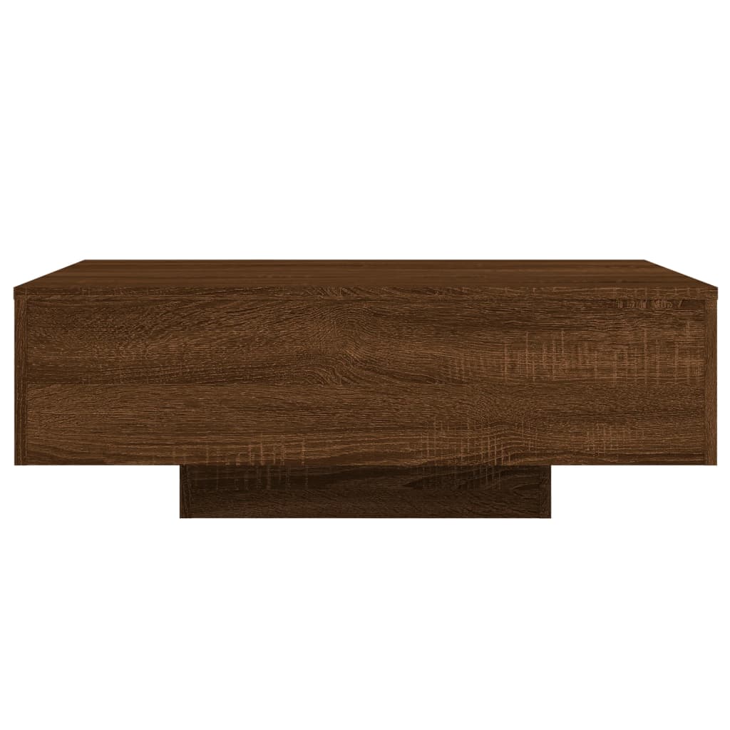 Coffee table with LED lights brown oak look 85x55x31 cm