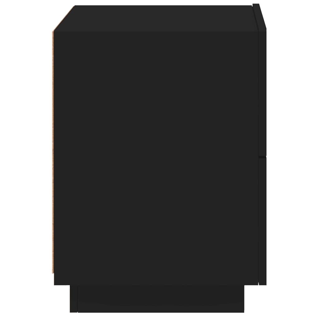 Bedside table with LED lights Black wood material