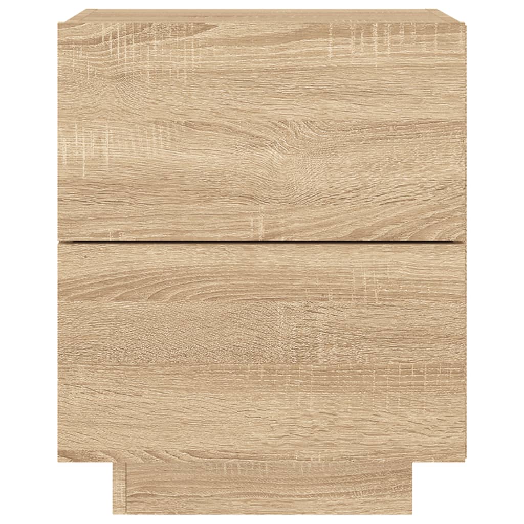 Bedside table with LED lights Sonoma oak wood material