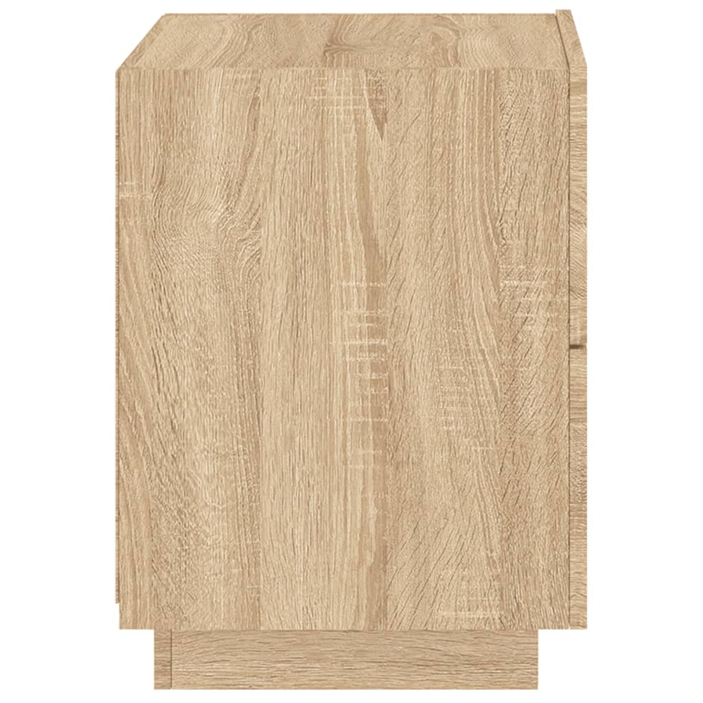 Bedside table with LED lights Sonoma oak wood material