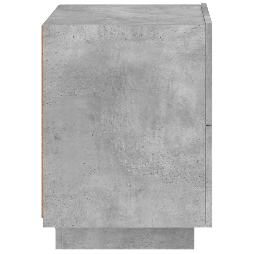 Bedside table with LED lights concrete gray wood material