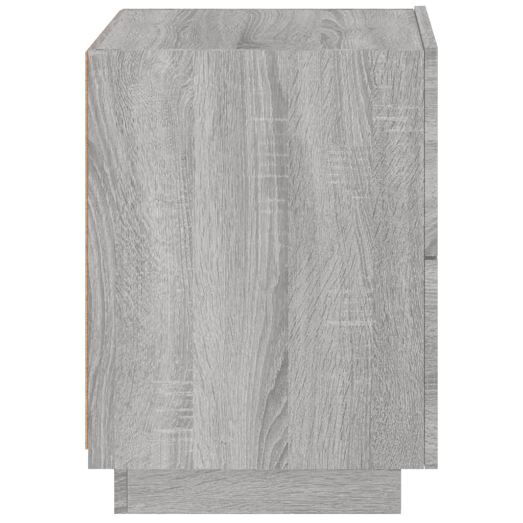 Bedside table with LED lights Gray Sonoma wood material