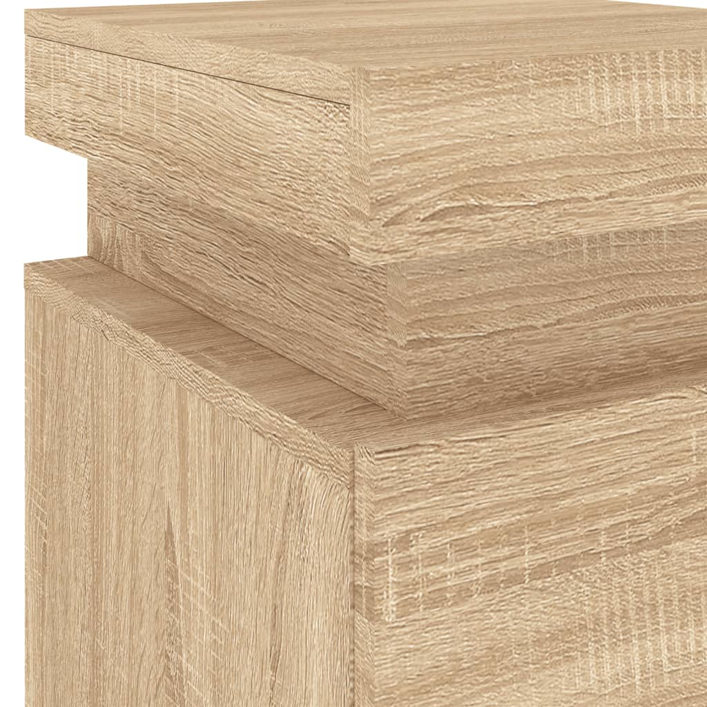 Table de chevet avec lumières LED Chêne Sonoma 35x39x55 cm