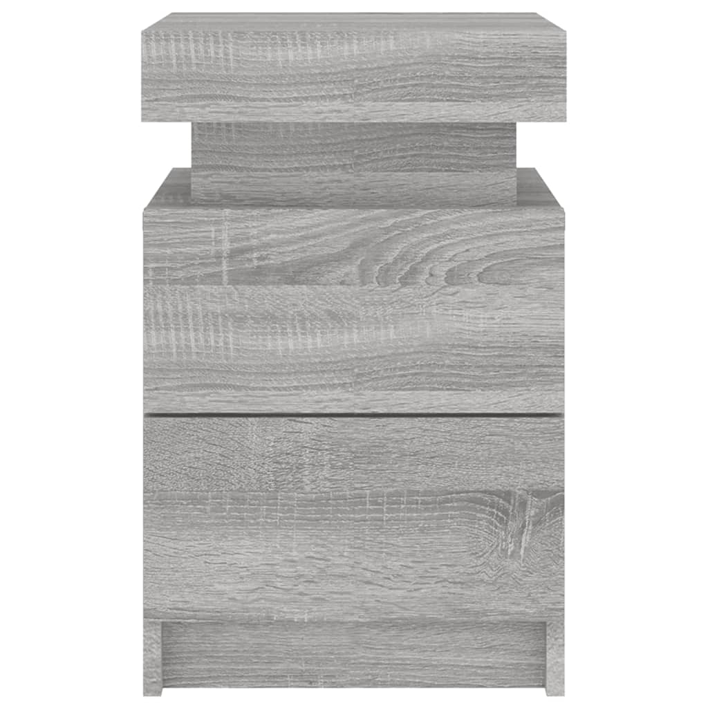 Bedside table with LED lights Gray Sonoma 35x39x55 cm