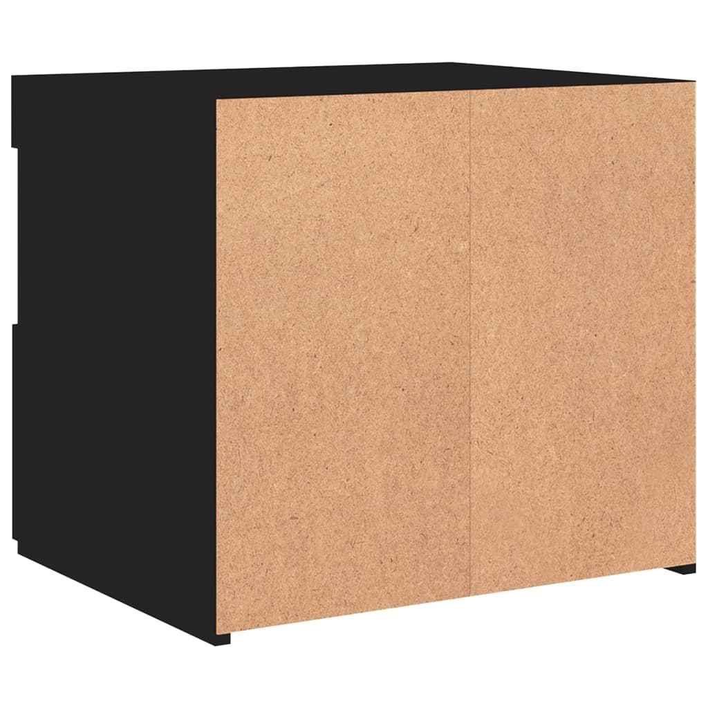 Bedside table with LED lights Black 50x40x45 cm