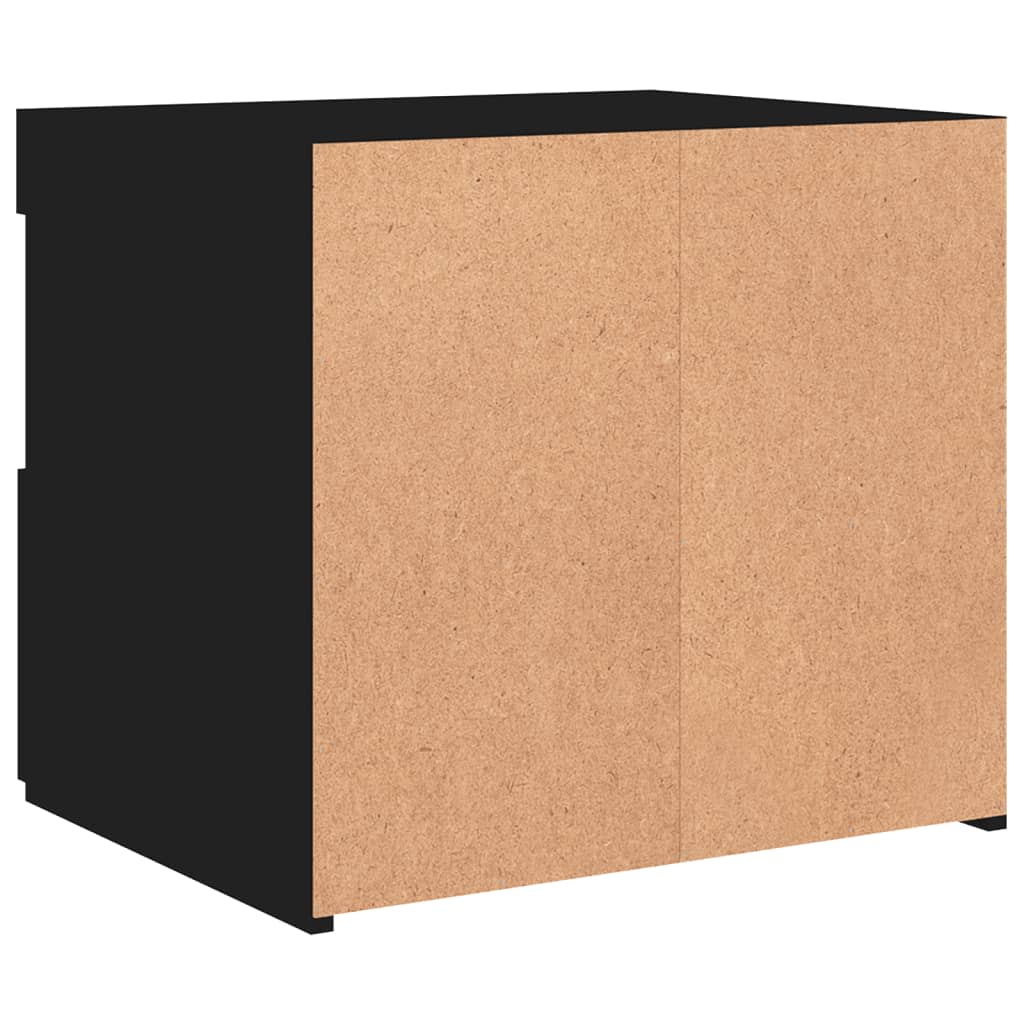 Bedside tables with LED lights 2 pcs. Black 50x40x45 cm