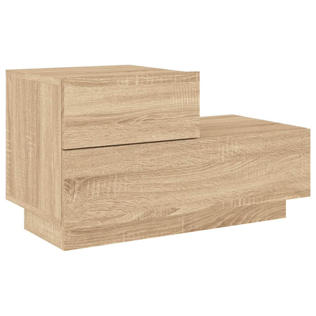 Bedside table with LED lights Sonoma oak 70x36x40.5 cm