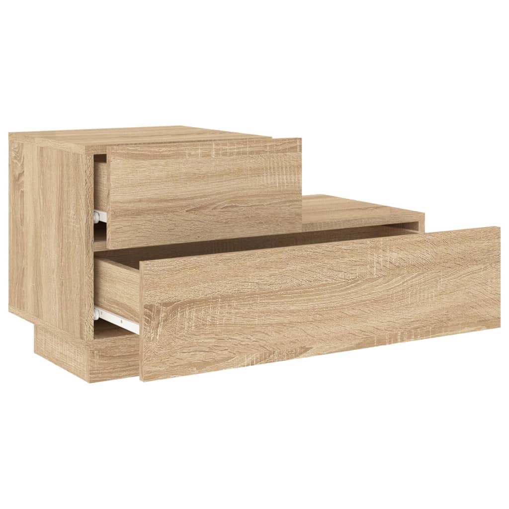 Bedside table with LED lights Sonoma oak 70x36x40.5 cm