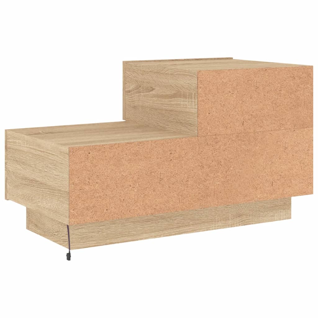 Bedside table with LED lights Sonoma oak 70x36x40.5 cm