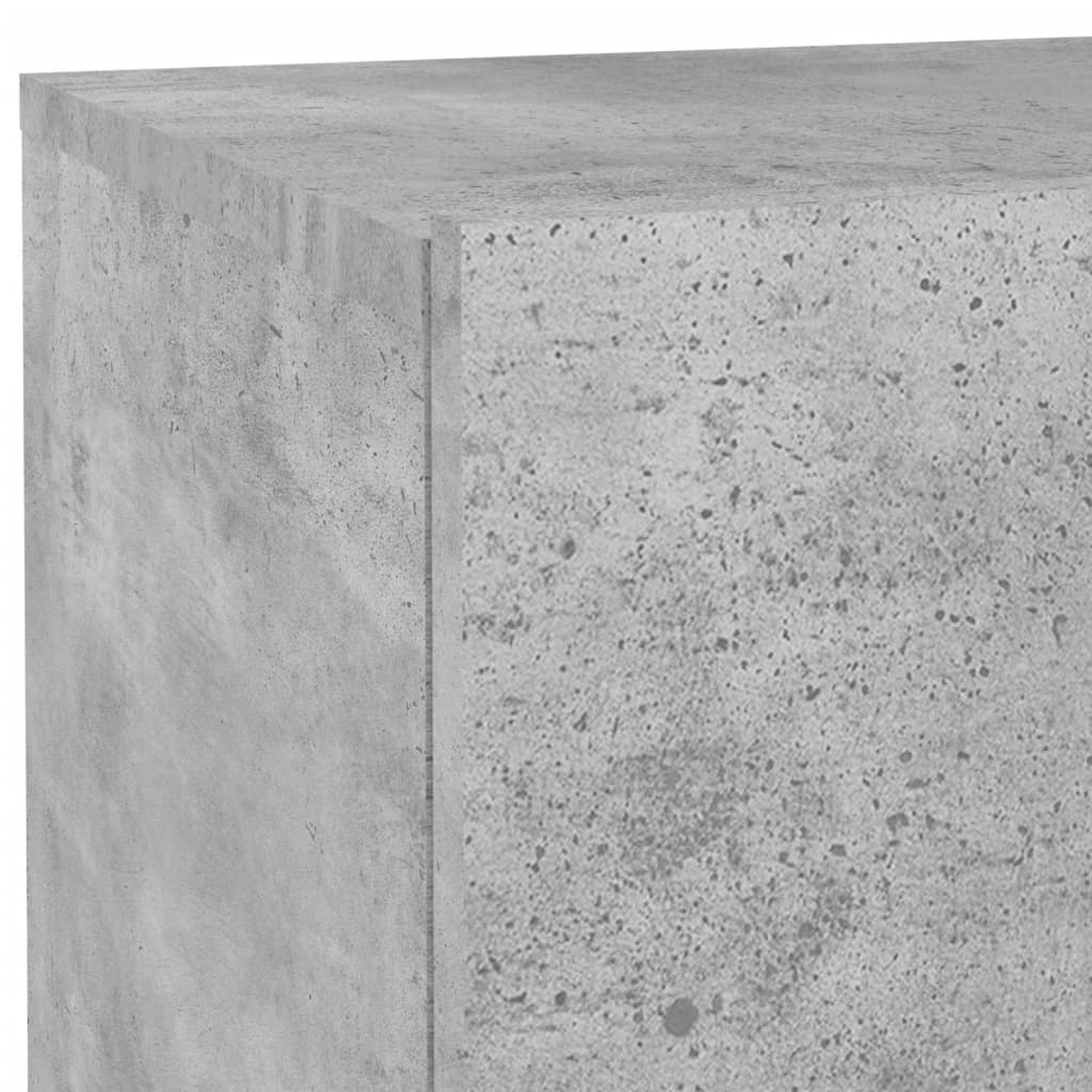 Bedside table with LED lights concrete grey 70x36x40.5 cm