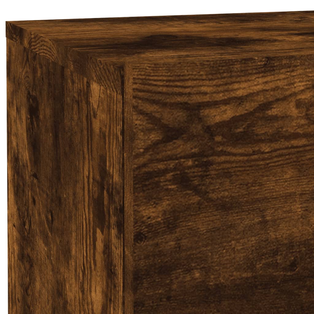 Bedside table with LED lights smoked oak 70x36x40.5 cm