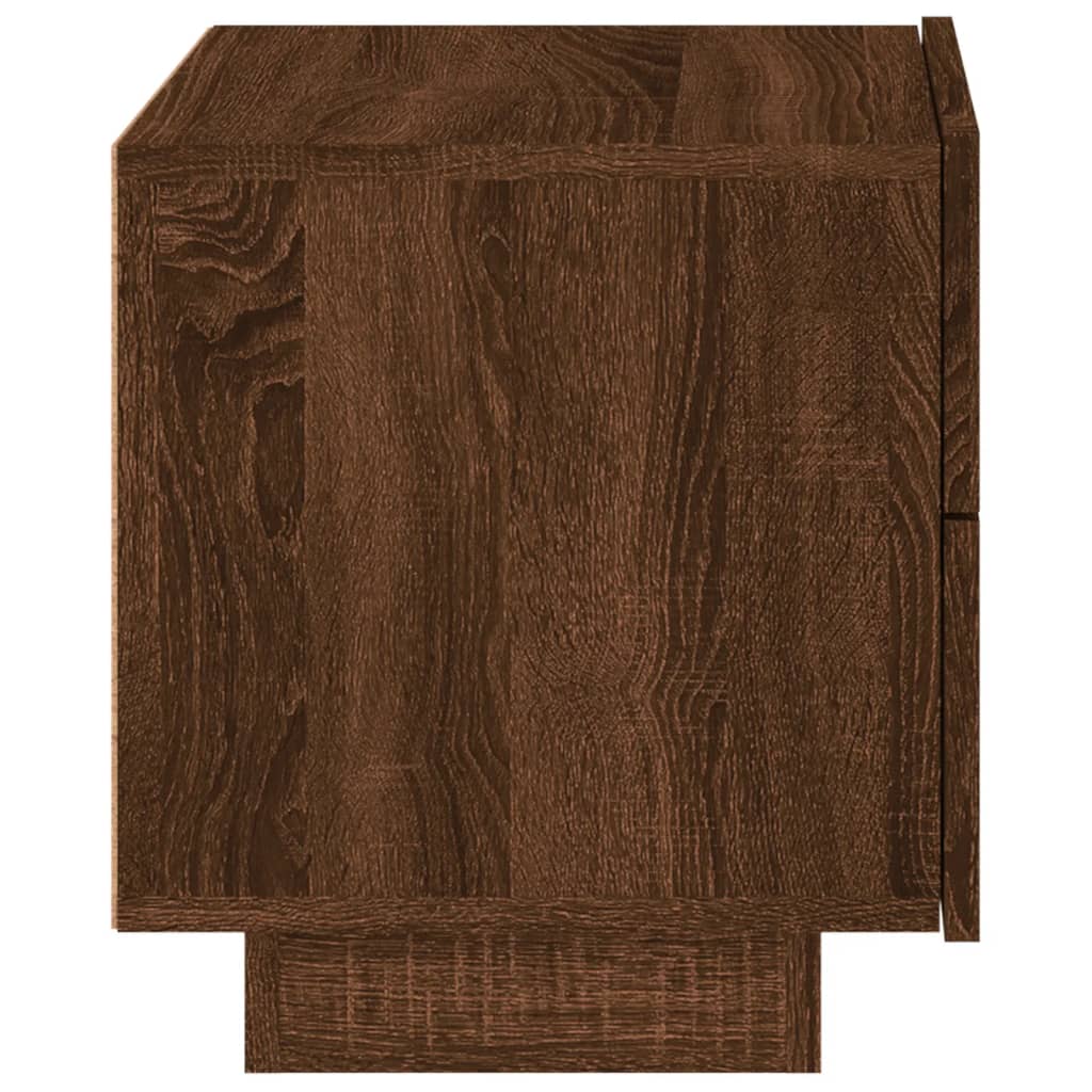 Bedside table with LED lights brown oak look 70x36x40.5 cm