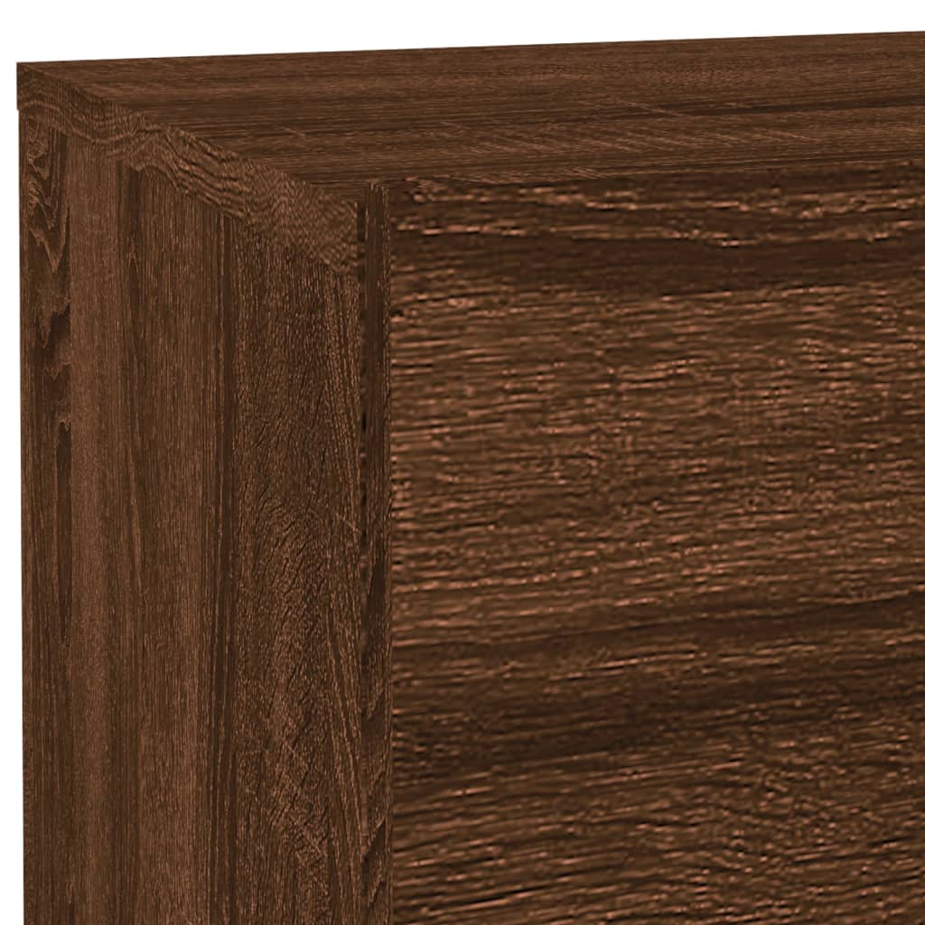Bedside table with LED lights brown oak look 70x36x40.5 cm