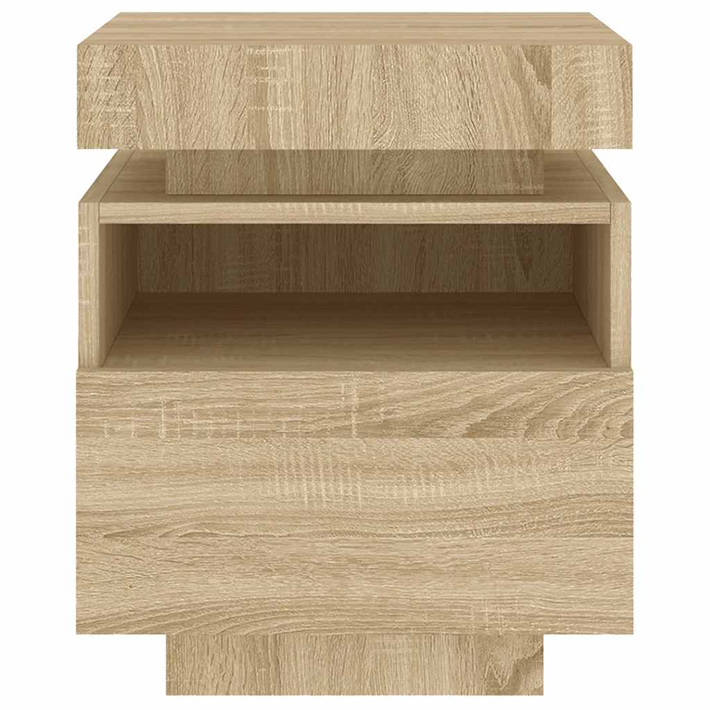 Nachttisch mit LED-Leuchten Sonoma-Eiche 40x39x48,5 cm