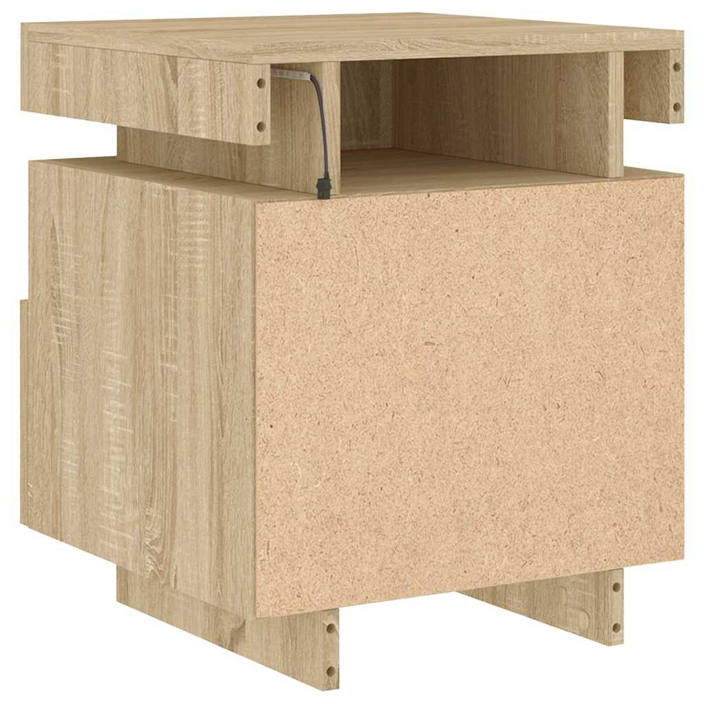 Nachttisch mit LED-Leuchten Sonoma-Eiche 40x39x48,5 cm