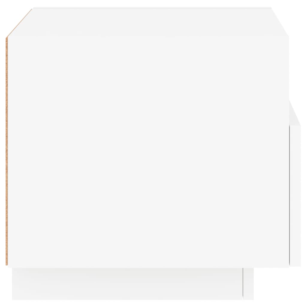 Bedside table with LED lights White 40x39x37 cm