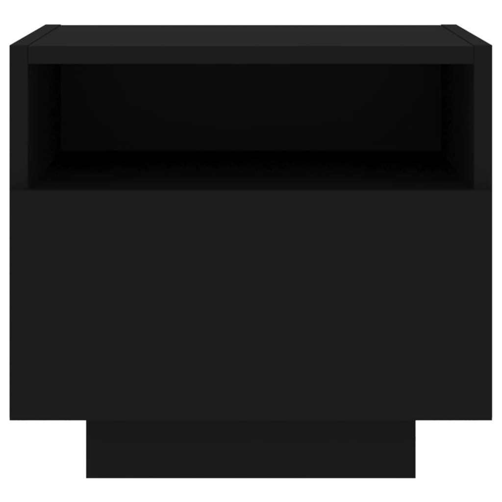 Bedside table with LED lights Black 40x39x37 cm